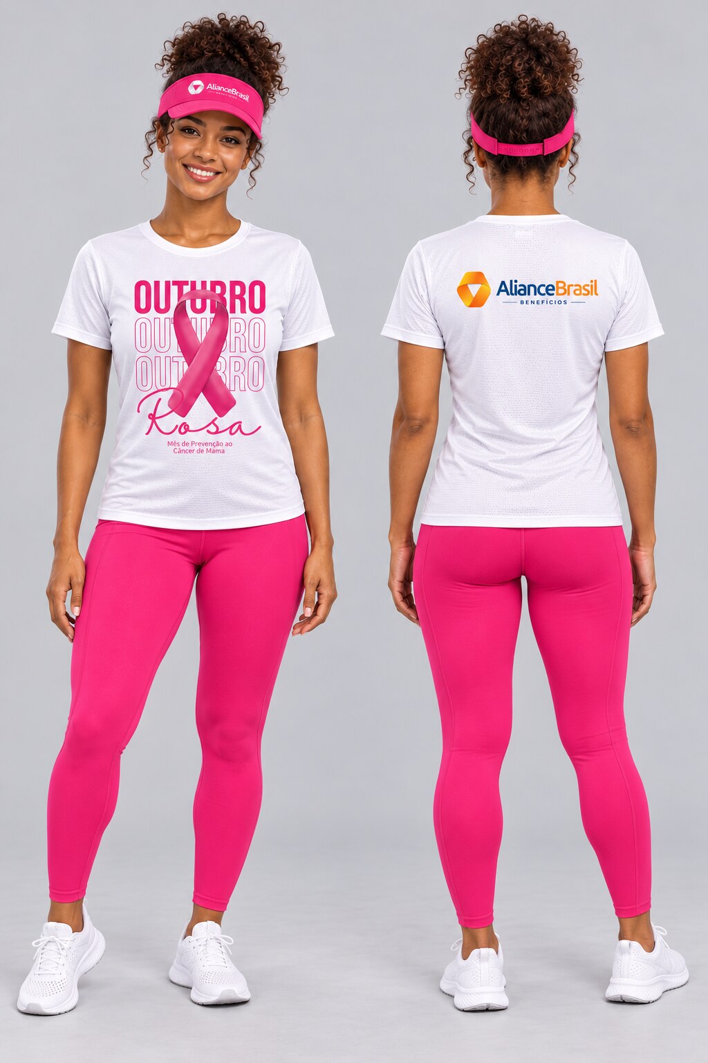 Mockup feminino com viseira · frente — Aliance Brasil